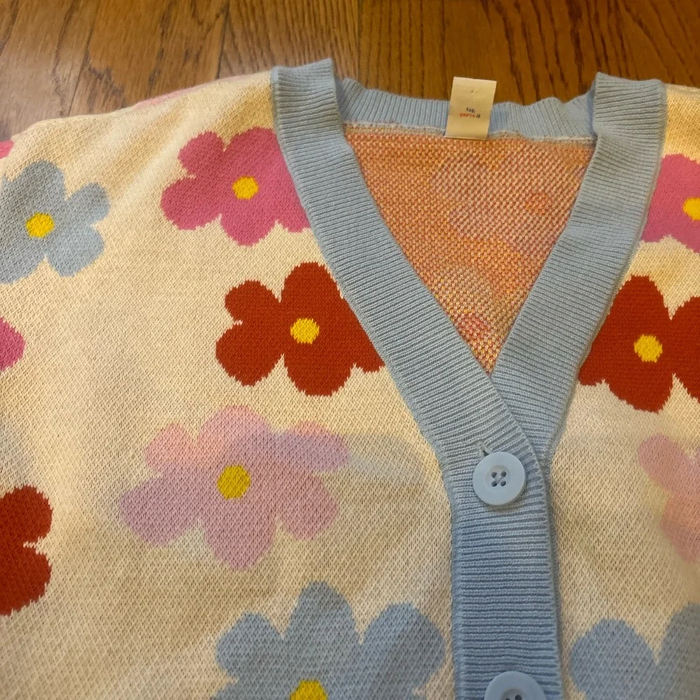 Old Navy Floral Kids Sweater - Blue, Red, Pink, Yellow Girls Size 6